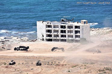The Lebanese Armed Forces carry out a mock raid over a building that was housing a terrorist leader on July 22, 2022. (Supplied)