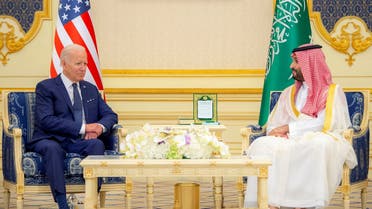 Saudi Crown Prince Mohammed bin Salman and U.S. President Joe Biden meet at Al Salman Palace upon his arrival in Jeddah, Saudi Arabia, July 15, 2022. (Reuters)