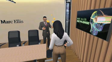 Recruitment and training agency Marc Ellis in the metaverse. (Screengrab)