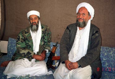 Osama bin Laden (L) sits with his adviser and purported successor Ayman al-Zawahri, an Egyptian linked to the al-Qaeda network, during an interview with Pakistani journalist Hamid Mir (not pictured) in an image supplied by the Dawn newspaper on November 10, 2001. (Reuters)
