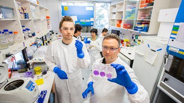 Scientists developing a COVID-19 vaccine patch by Australian biotech company Vaxxas. (University of Queensland)