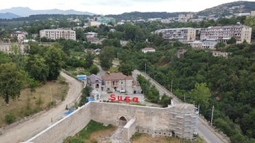 A view shows the town of Shusha, recaptured by Azerbaijani forces from the ethnic Armenians in 2020 during the military conflict in the breakaway region of Nagorno-Karabakh, July 16, 2021. Picture taken July 16, 2021. Picture taken with a drone. REUTERS/Aziz Karimov