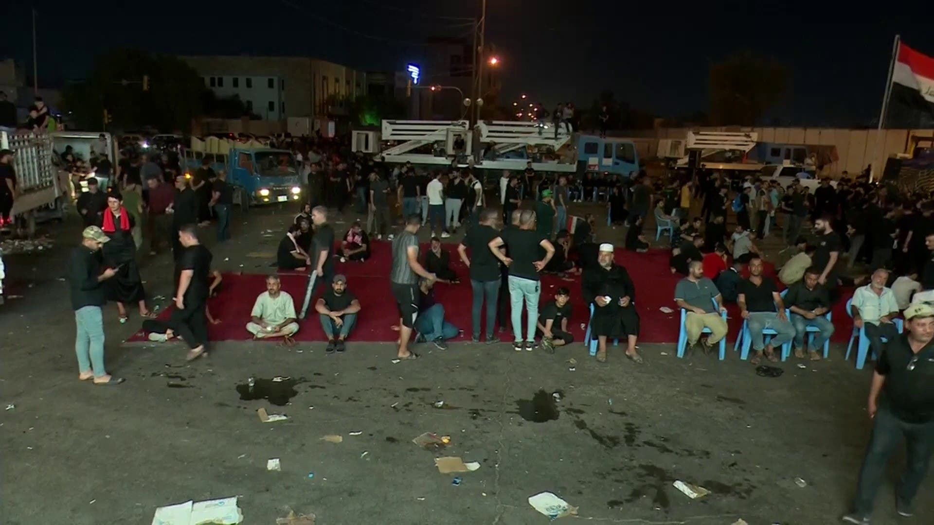 صورة لأنصار التيار الصدري وتحضيرات للخروج بمظاهرات 