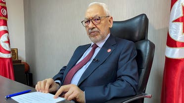 Tunisia's Rached Ghannouchi, head of the moderate Islamist Ennahda and speaker of the parliament, attends an interview with Reuters in Tunis, Tunisia, March 31, 2022. REUTERS/Jihed Abidellaoui