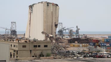 A view shows the partially-collapsed Beirut grain silos, damaged in the August 2020 port blast, as Lebanon marks the two-year anniversary of the explosion, in Beirut Lebanon August 4, 2022. (Reuters)
