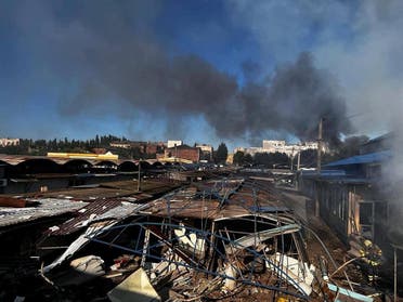 من القصف الروسي على مقاطعة دونيتسك في الشرق الأوكراني - رويترز