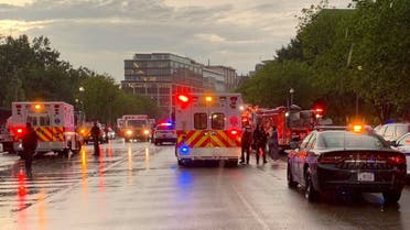 Washington DC emergency services pictured at a park near the White House where a lightning strike hit. (Twitter)
