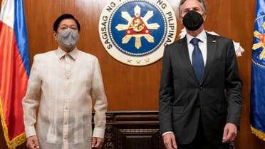 U.S. Secretary of State Antony Blinken meets with Philippine President Ferdinand Marcos Jr. at the Malacanang Palace in Manila, Philippines, August 6, 2022. (Reuters)