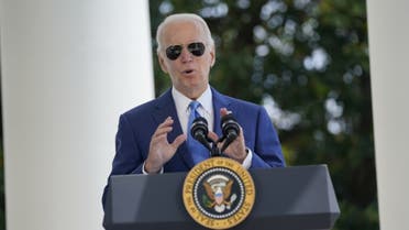 U.S. President Joe Biden speaks before signing two bills aimed at combating fraud in the COVID-19 small business relief programs at the White House on August 5, 2022 in Washington, DC. (AFP)