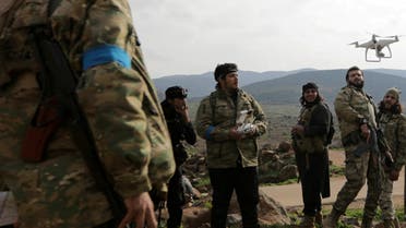 Turkish-backed Free Syrian Army fighters fly a drone in Northern Afrin countryside, Syria, February 15, 2018. (File photo: Reuters)