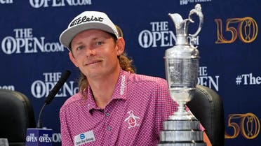 Cameron Smith talks to media during a press conference after winning the 150th Open Championship golf tournament at St. Andrews Old Course. (Reuters)