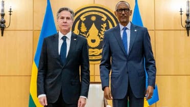 US Secretary of State Antony Blinken (left) meets Rwandan President Paul Kagame in Kigali, on Aug 11, 2022.  (Reuters)