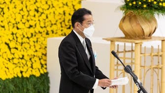 Japan’s Kishida says will never again wage war; ministers visit controversial shrine