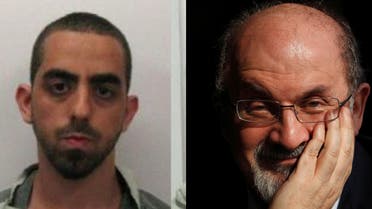 A combination of file photos of Hadi Matar (left) and Salman Rushdie (right). (Reuters)