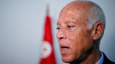 Kais Saied speaks during an interview with Reuters, as the country awaits the official results of the presidential election, in Tunis, Tunisia September 17, 2019. (Reuters)