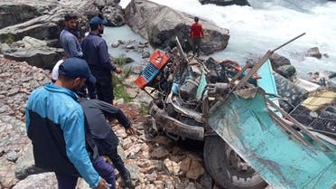 Police says that at least six Indian border police were killed after bus falls in Kashmir gorge, August 16, 2022. (Twitter)