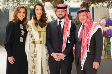 The engagement of Jordan’s Crown Prince Al Hussein bin Abdullah II to Saudi national Rajwa al-Saif. (Twitter)