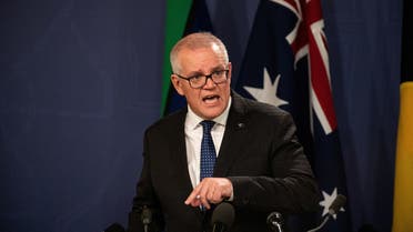 Former Australian Prime Minister Scott Morrison speaks to media during a news conference in Sydney, Australia, August 17, 2022. AAP Image/Flavio Brancaleone via REUTERS ATTENTION EDITORS - THIS IMAGE WAS PROVIDED BY A THIRD PARTY. NO RESALES. NO ARCHIVES. AUSTRALIA OUT. NO COMMERCIAL OR EDITORIAL SALES IN AUSTRALIA. NEW ZEALAND OUT. NO COMMERCIAL OR EDITORIAL SALES IN NEW ZEALAND