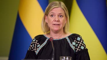 Swedish Prime Minister Magdalena Andersson in Kyiv, Ukraine July 4, 2022. (Ukrainian Presidential Press Service/Handout via Reuters)