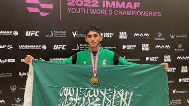 Abdul-Elah Mir Alem, won the gold medal in the World Youth Championships held in the UAE capital, Abu Dhabi, after defeating the American player Isaac Esparza in the weight-less 62 kg competitions to be crowed the world champion. (Supplied: SPA)