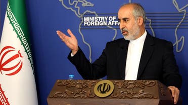 Iran's Foreign Ministry spokesman Nasser Kanani holds a press conference in Tehran on July 13, 2022. (AFP)