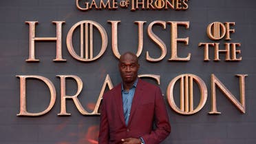 British actor Steve Toussaint poses on the red carpet upon arrival to attend the HBO original drama series House of the Dragon premiere at Leicester Square Gardens, in London, on August 15, 2022. (AFP)