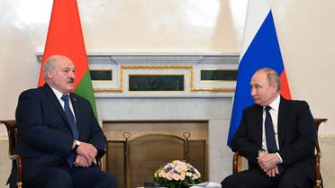 Russian President Vladimir Putin attends a meeting with his Belarusian counterpart Alexander Lukashenko in Saint Petersburg, Russia June 25, 2022. Sputnik/Maxim Blinov/Kremlin via REUTERS ATTENTION EDITORS - THIS IMAGE WAS PROVIDED BY A THIRD PARTY.