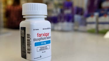 Diabetes drug Farxiga (dapagliflozin) is displayed at a pharmacy in Provo, Utah, US May 28, 2020. (Reuters)