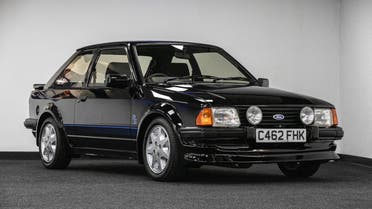 A 1985 Ford Escort RS Turbo S1 car formerly driven by the late Princess Diana, offered for sale via Silverstone Auctions on August 27, 2022, is seen in this undated handout photo taken in an unknown location. (Reuters)