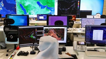 An inside view of the control room at the National Center of Meteorology in Abu Dhabi, UAE, on August 24, 2022. (Reuters)