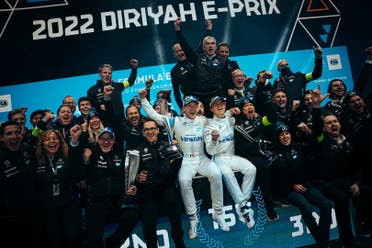 The Mercedes EQ Formula E Team celebrating success in the eight season of the sport. (Supplied)