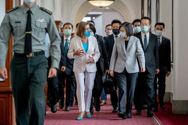 U.S. House of Representatives Speaker Nancy Pelosi attends a meeting with Taiwan President Tsai Ing-wen at the presidential office in Taipei, Taiwan August 3, 2022. 