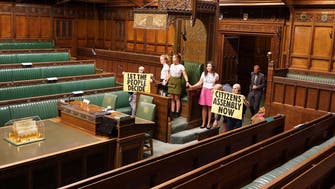 Extinction Rebellion protestors enter UK parliament’s House of Commons Chamber