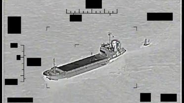 A view of support ship Shahid Baziar from Iran's IRGC Navy and Saildrone Explorer unmanned surface vessel in international waters of the Gulf, August 30, 2022. (Reuters)