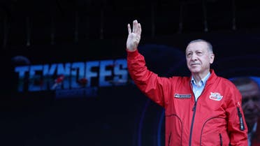 Turkish President Tayyip Erdogan attends the Teknofest Black Sea, an aviation, space and technology festival, at Carsamba Airport in Samsun, Turkey September 3, 2022. Murat Cetinmuhurdar/Presidential Press Office/Handout via REUTERS ATTENTION EDITORS - THIS PICTURE WAS PROVIDED BY A THIRD PARTY. NO RESALES. NO ARCHIVES.