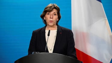 French Foreign Minister Catherine Colonna speaks during a news conference with German Foreign Minister Annalena Baerbock (not pictured) in Berlin, Germany May 24, 2022. (Pool via Reuters)