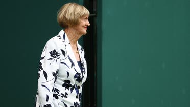 Margaret Court is seen during centre court centenary celebrations at Wimbledon, All England Lawn Tennis and Croquet Club, London, Britain, on July 3, 2022 (Reuters)