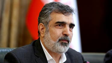 FILE - In this July 7, 2019, file photo, spokesman of the Atomic Energy Organization of Iran Behrouz Kamalvandi speaks in a press briefing in Tehran, Iran. Iran has begun injecting uranium gas into advanced centrifuges in violation of its 2015 nuclear deal with world powers, Kamalvandi said Saturday, Sept. 7, 2019. (AP Photo/Ebrahim Noroozi, File)