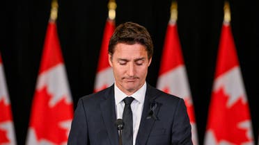 Canada’s Prime Minister Justin Trudeau gives a statement regarding the death of Britain's Queen Elizabeth after a cabinet retreat in Vancouver, British Columbia, Canada September 8, 2022. (Reuters)