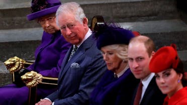 Britain's Kate, Duchess of Cambridge, Prince William, Camilla, the Duchess of Cornwall, Prince Charles and Queen Elizabeth II are seated during the Commonwealth Service at Westminster Abbey in London, Britain March 11, 2019. Kirsty Wigglesworth/Pool via REUTERS