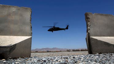 A Black Hawk helicopter takes off from Forward Operating Base Apache in Afghanistan's Zabul Province May 23, 2012. REUTERS/Tim Wimborne (AFGHANISTAN - Tags: MILITARY CONFLICT)