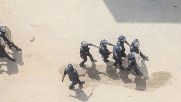 Benin riot police patrol as demonstrators gathered to protest against the current president's free-market reforms in Cotonou on March 9, 2018. (File photo: AFP)