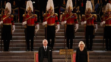 Britain’s King Charles and Queen Camilla attend the presentation of addresses by both Houses of Parliament in Westminster Hall, inside the Palace of Westminster, following the death of Britain's Queen Elizabeth, in central London, Britain, September 12, 2022. (Reuters) 