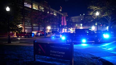 A general view of the campus as law enforcement agencies respond after a package delivered to Holmes Hall at Northeastern University exploded, in Boston, Massachusetts, US, September 13, 2022. (Reuters)
