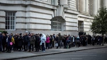 People queue to pay their respects to Britain’s Queen Elizabeth following her death, in London, Britain, on September 17, 2022. (Reuters)