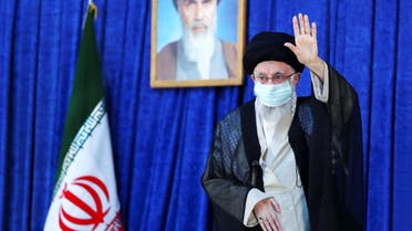 Iran's Supreme Leader Ayatollah Ali Khamenei gestures during the 33rd anniversary of the death of the leader of Iran's 1979 Islamic revolution, Ayatollah Ruhollah Khomeini, at Khomeini's shrine in southern Tehran, Iran June 4, 2022. (Reuters)