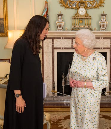 الملكة اليزابيث تستقبل جاسيندا أرديرن في قصرها في 2018