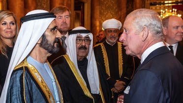 Dubai ruler Sheikh Mohammed bin Rashid meets King Charles in London. (Twitter)