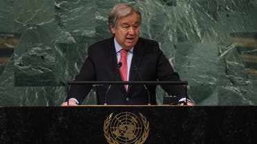 UN Secretary-General Antonio Guterres addresses the 77th Session of the UNGA, Sept. 20, 2022. (Reuters)