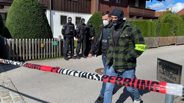German police secure the area after they raided the lakeside residence of Russian oligarch Alisher Usmanov in the southern state of Bavaria, along with several other properties in Rottach Egern, Germany, September 21, 2022. (Reuters)